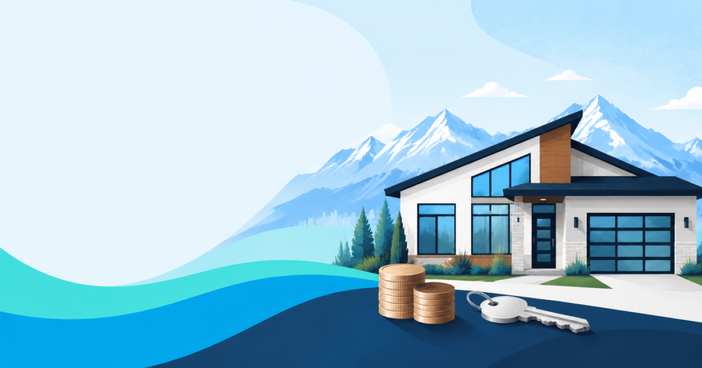 Utah home, key, and savings representing down payment options for homebuyers
